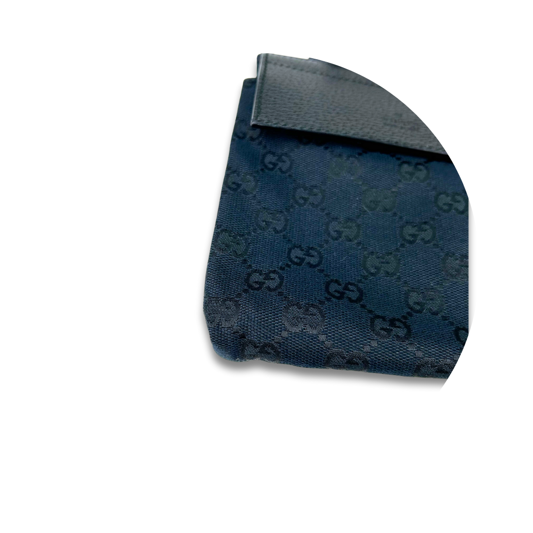 Gucci Canvas Double Pocket Waist Bag