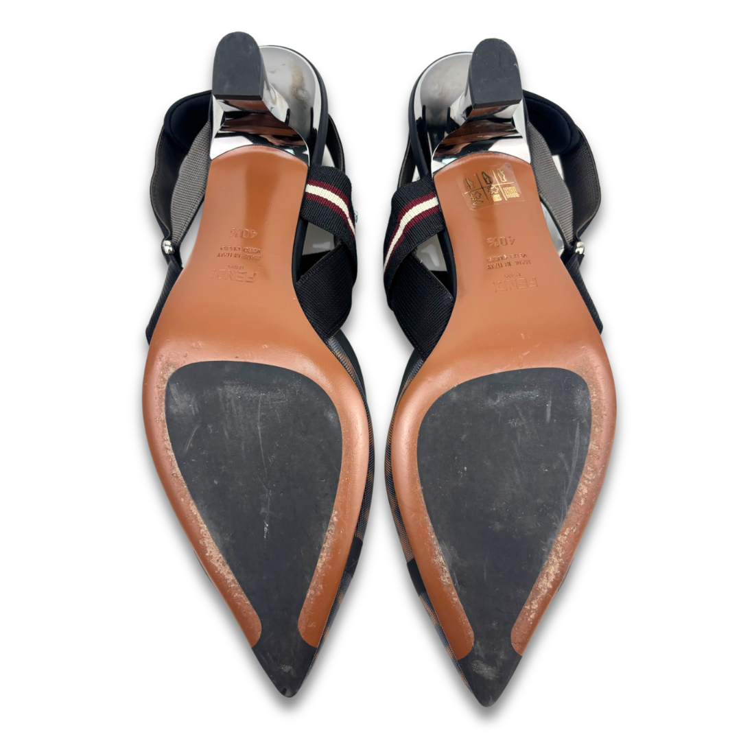 Fendi Colibri Slingback Pumps - Size 40.5