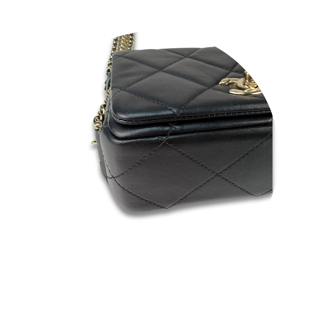 Chanel Quilted Chain Rows Mini Flap Bag