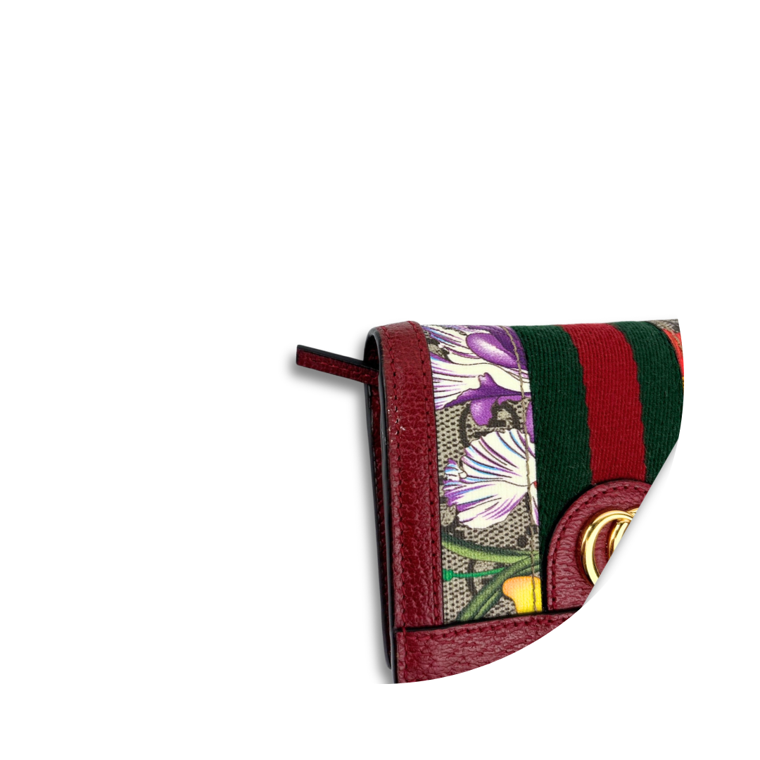 Gucci Red Flora Compact Marmont Wallet