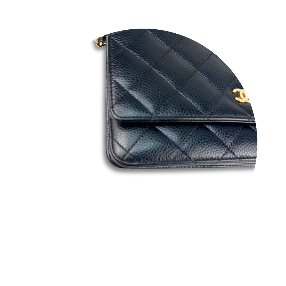 Chanel Black Caviar Classic Wallet on Chain