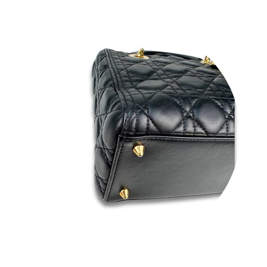 Dior Black Lambskin Medium Lady Dior