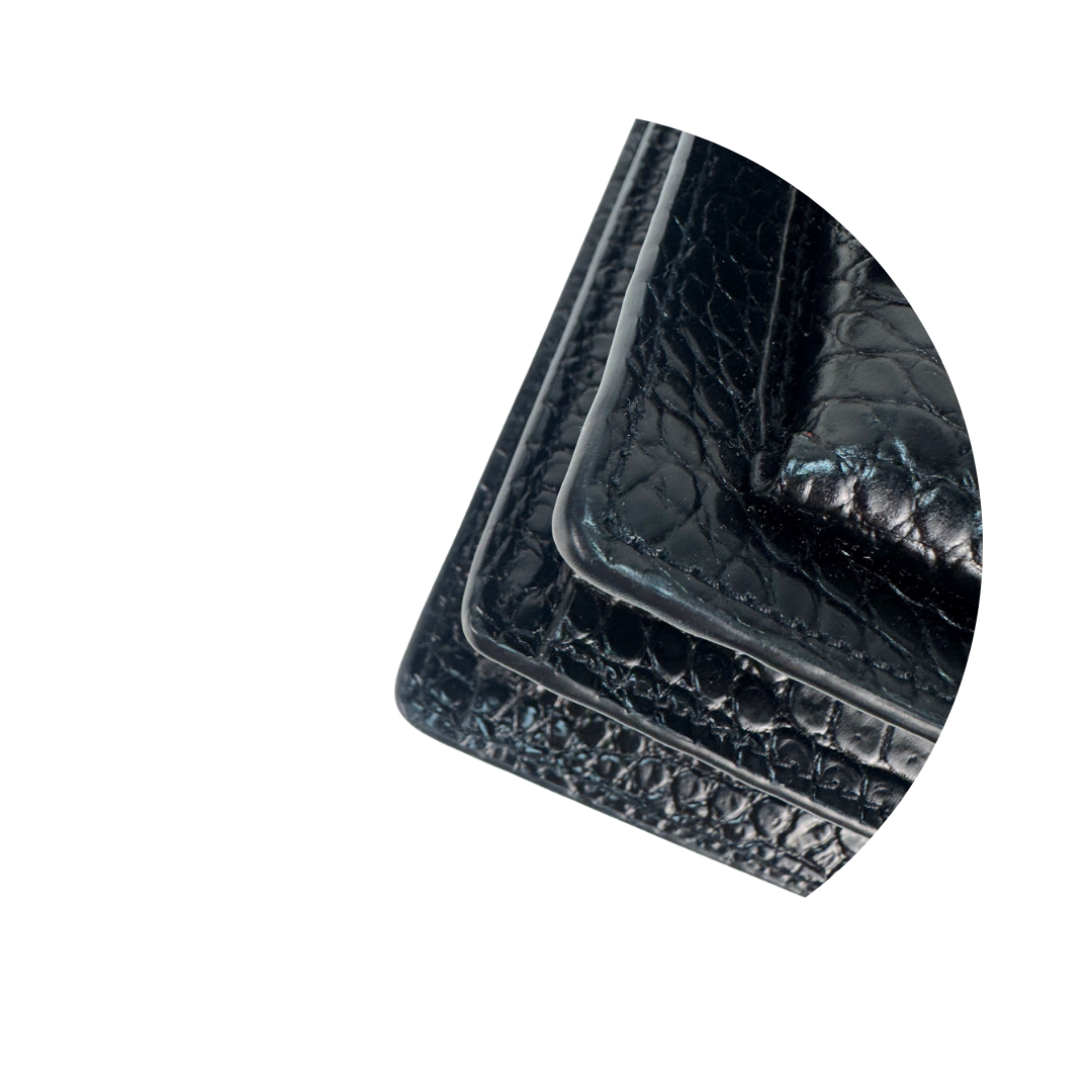 YSL Croc-Embossed Medium Sunset Shoulder Bag