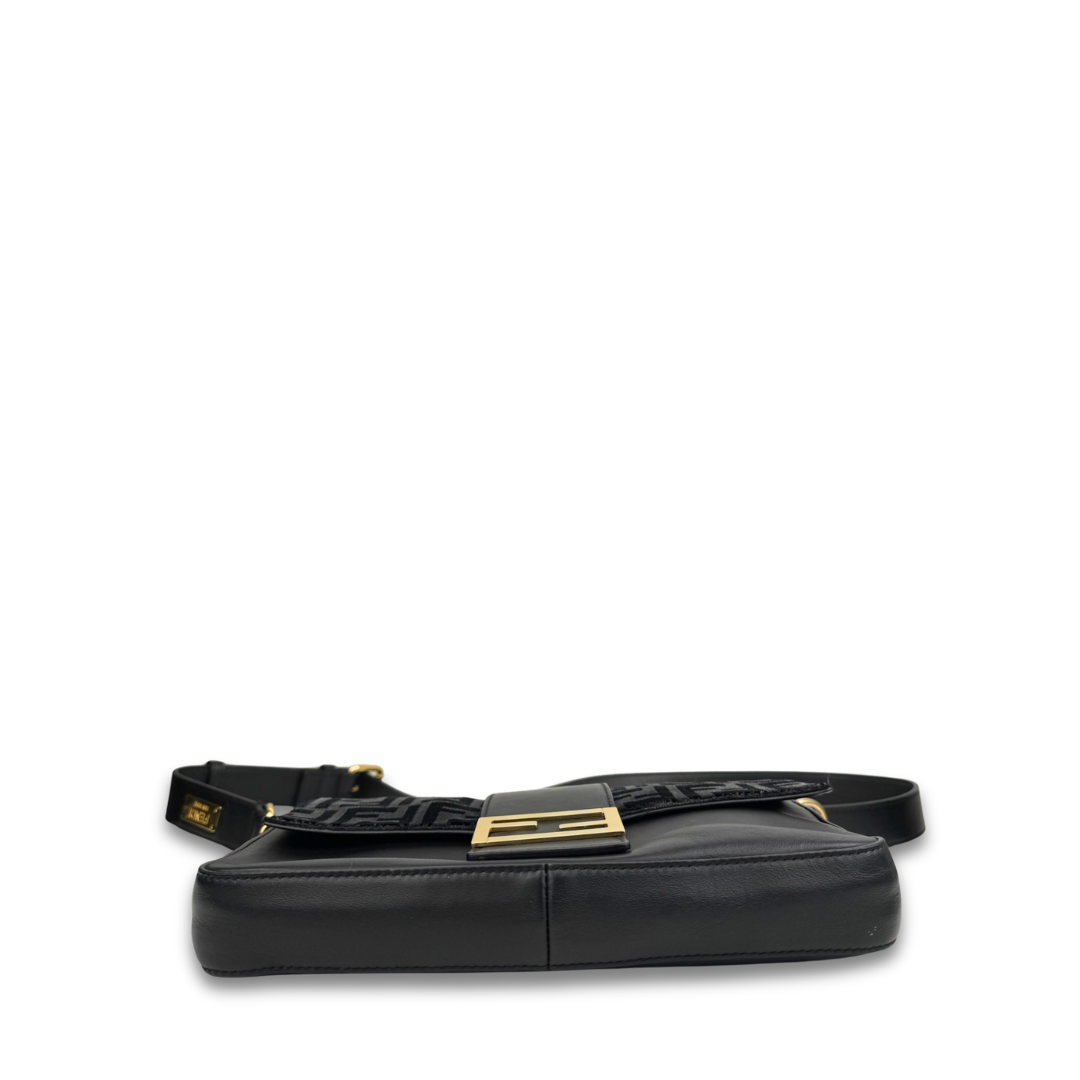 Fendi x Jackson Wang Black Velvet Convertible Baguette