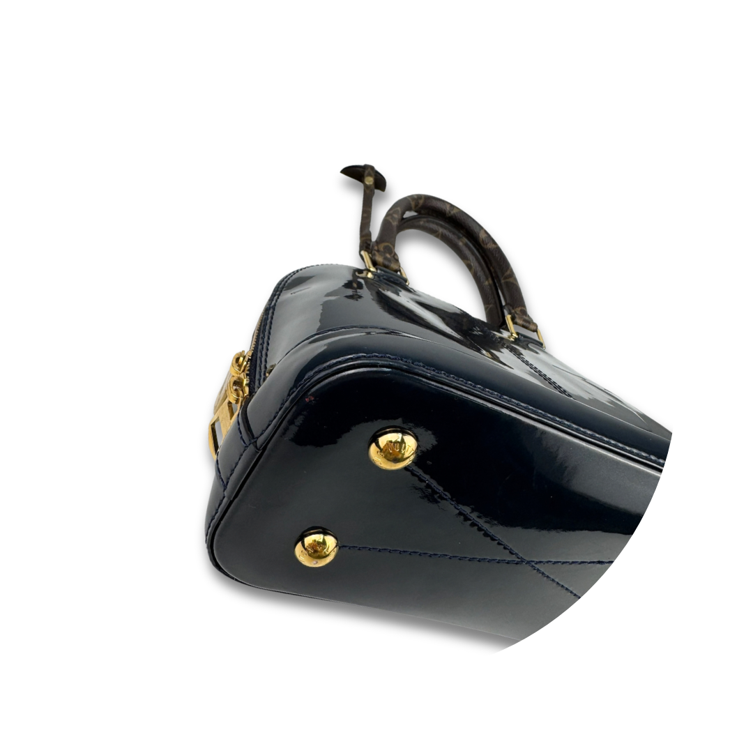 Louis Vuitton Navy Blue Patent Alma BB