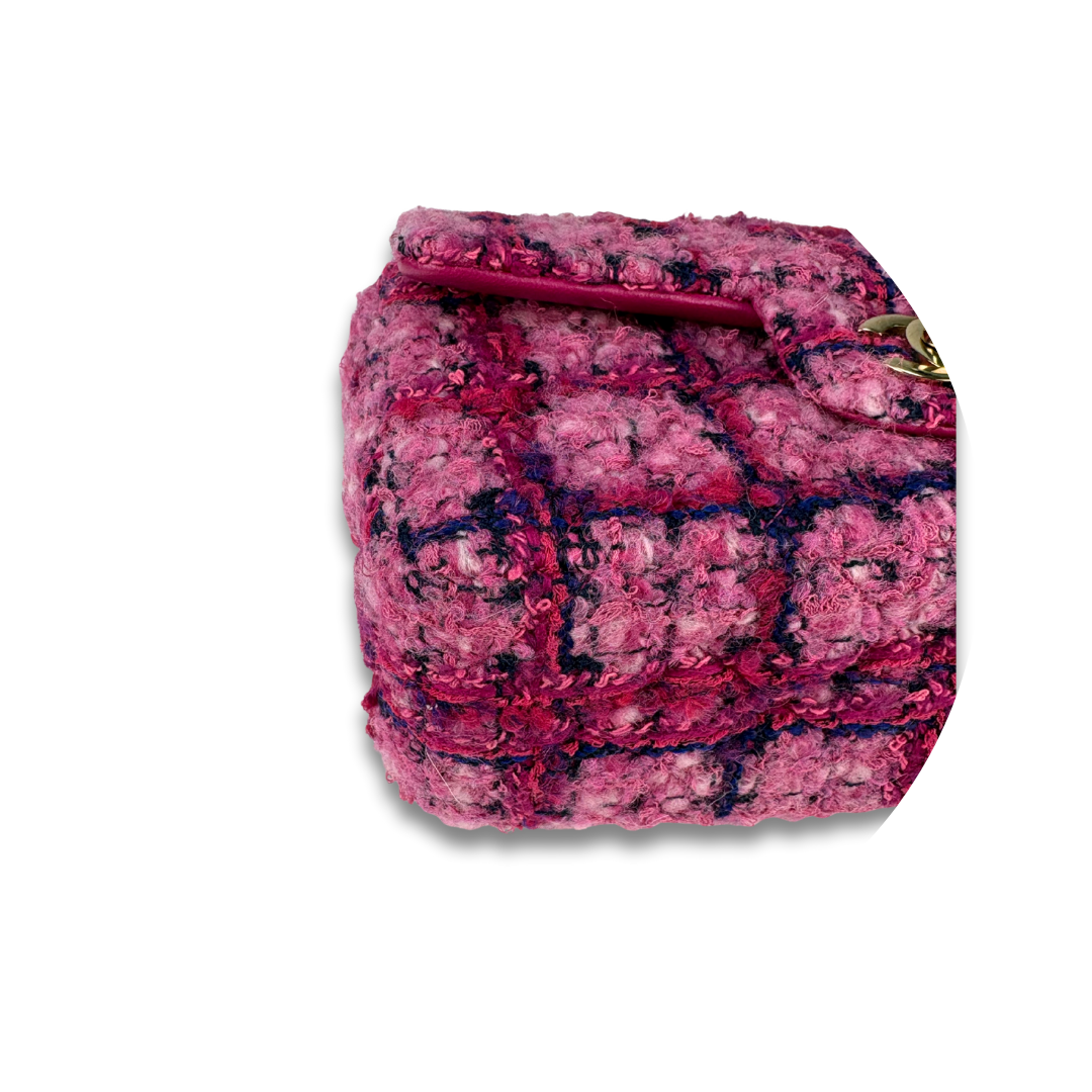 Chanel Pink Tweed Mini Flap Bag