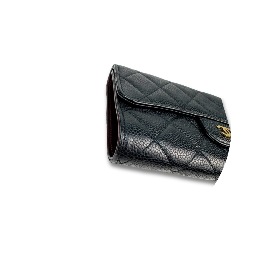 Chanel Classic Caviar Trifold Flap Wallet