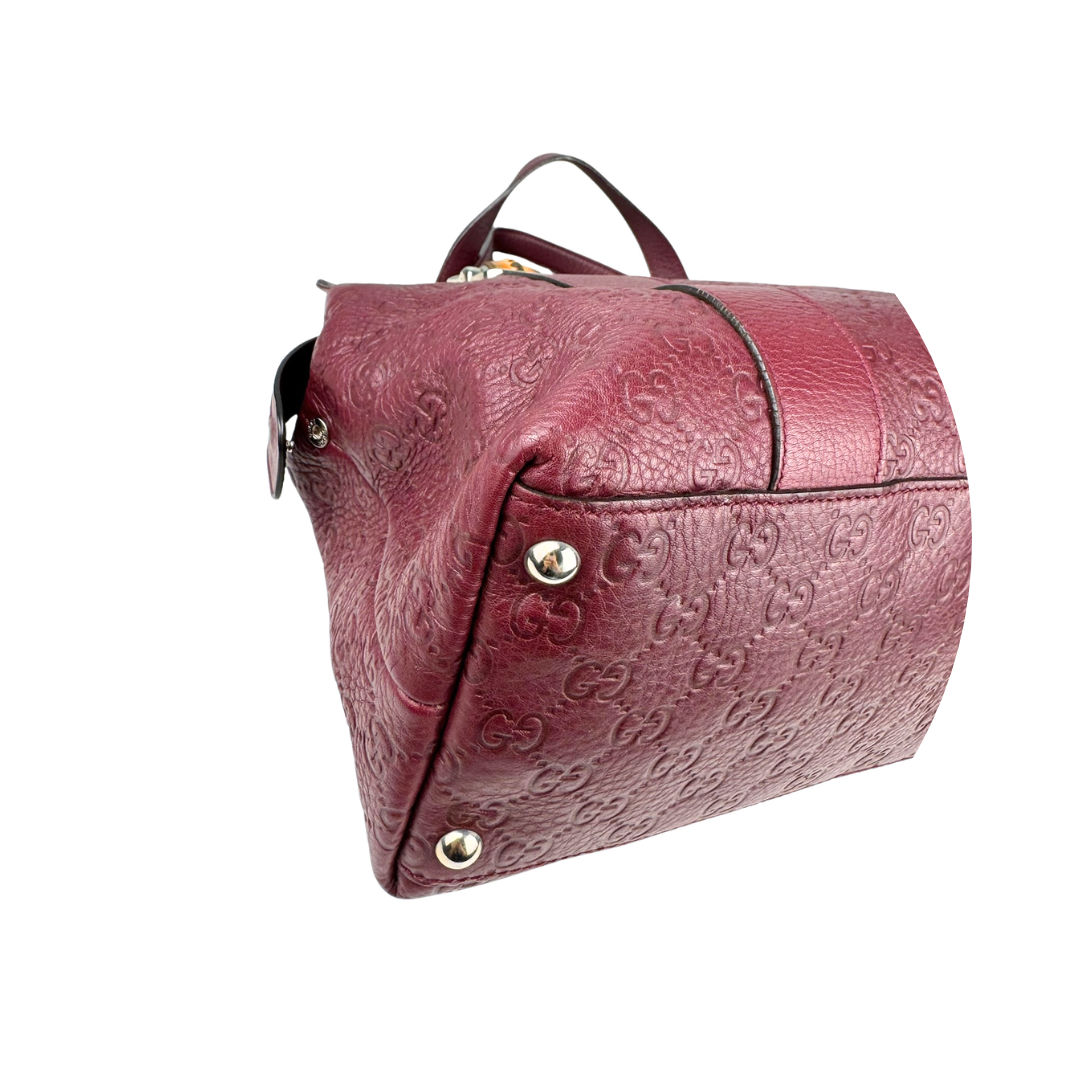 Gucci Guccissima Medium Bamboo Bar Shoulder Bag