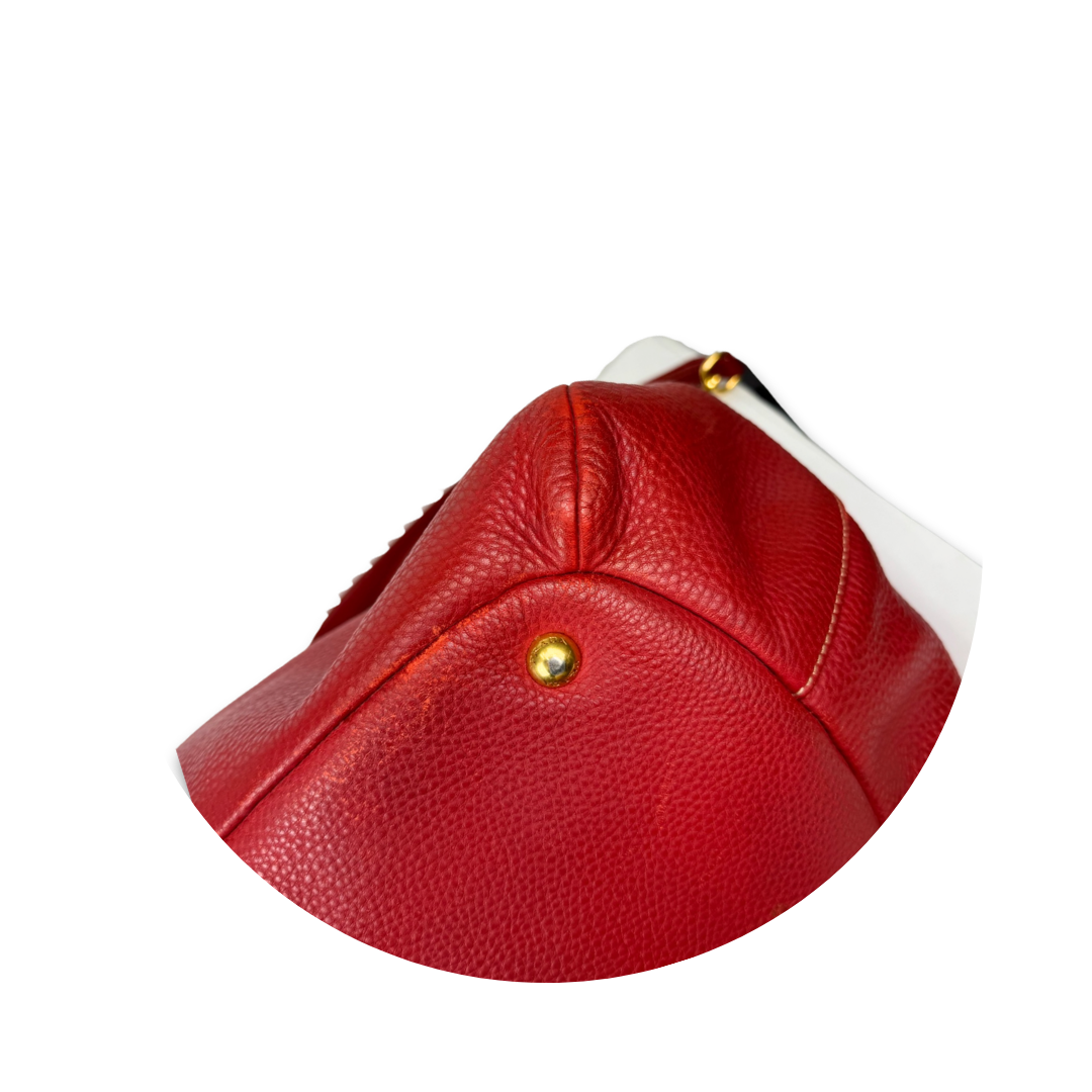 Prada Red Manici Convertable Tote