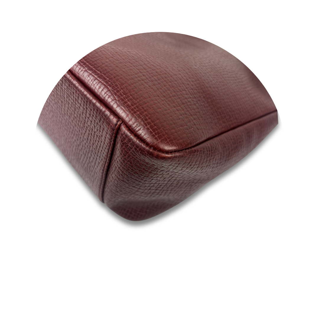 Loewe Burgundy Textured Leather Shoulder Bag