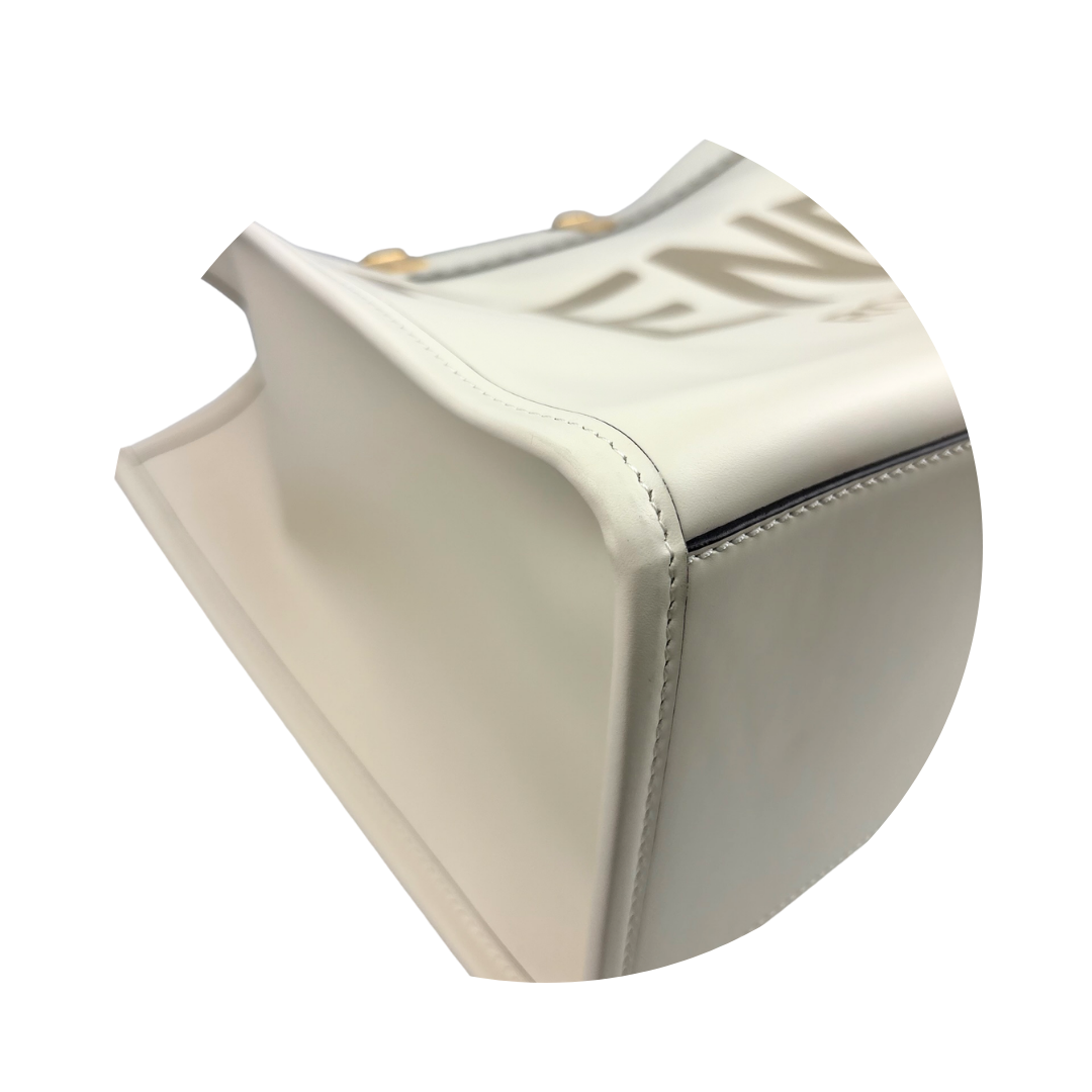 Fendi Cream Medium Sunshine Shopper Tote
