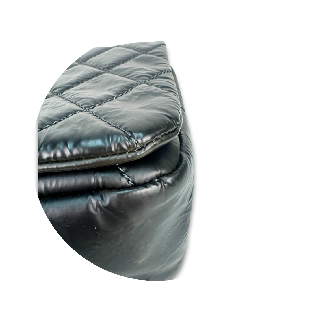 Chanel Black Quilted Glazed Calfskin Flap Shoulder Bag