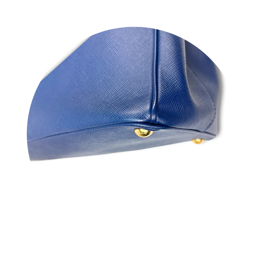 Prada Blue Medium Double Zip Galleria