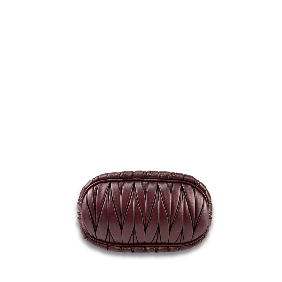 Miu Miu Burgundy Matelassé Nappa Pouch