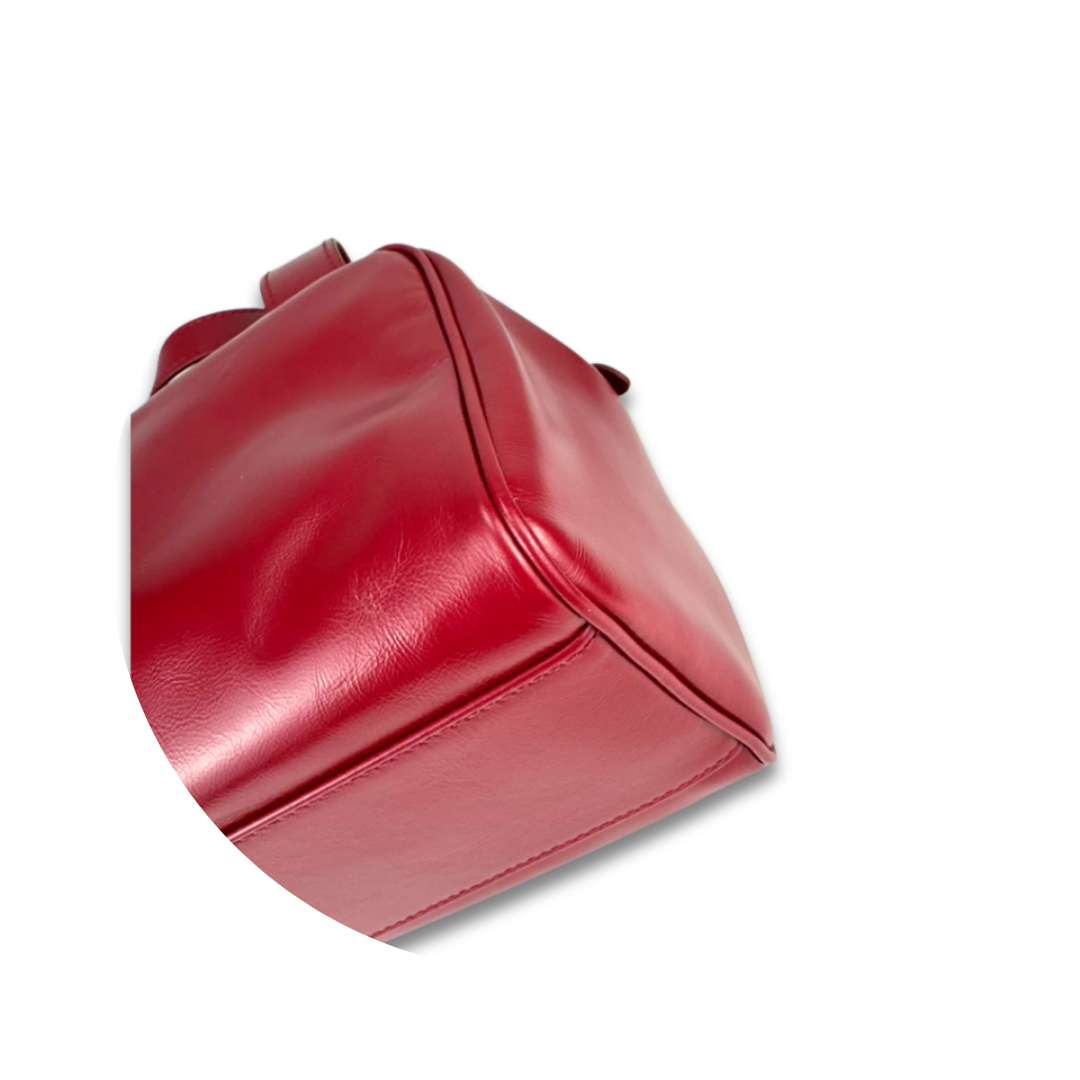 Miu Miu Red Soft Leather Top Handle Bag