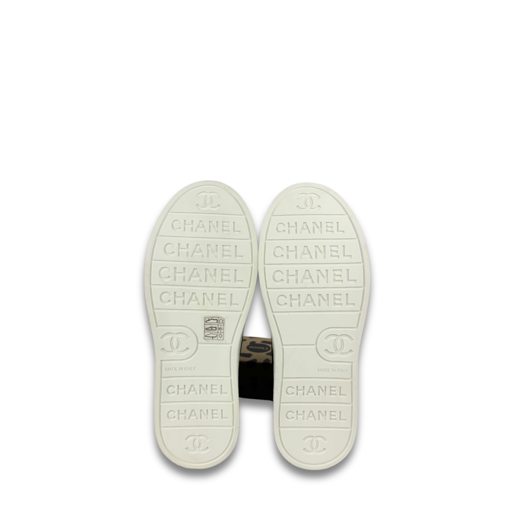 Chanel Patent Leather Platform High Top Sneakers - Size 37.5