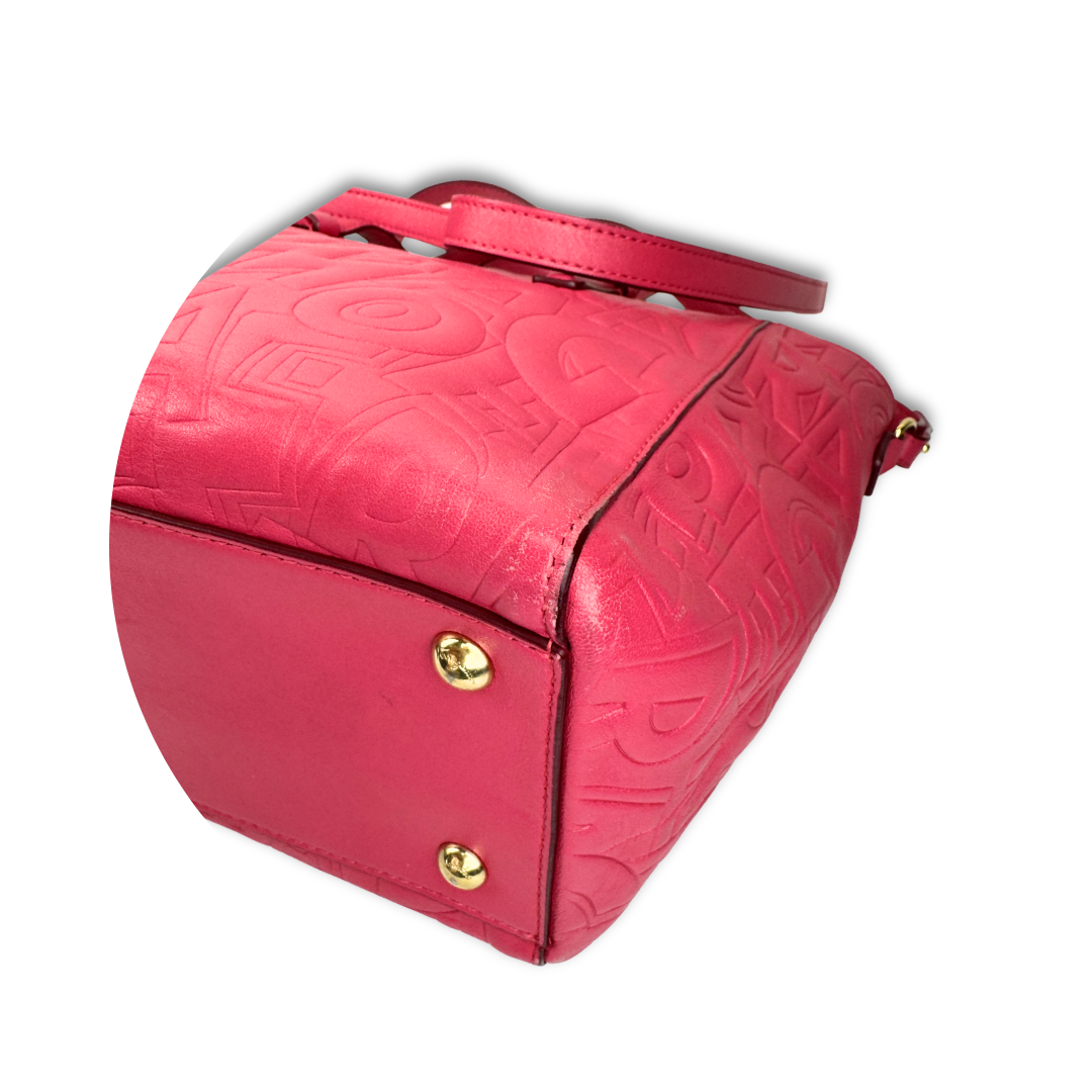 Ferragamo Small Fuchsia Bonnie Embossed Tote