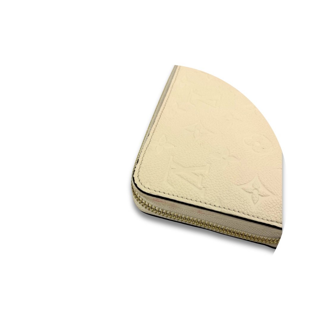 Louis Vuitton Cream Empreinte Zippy Wallet