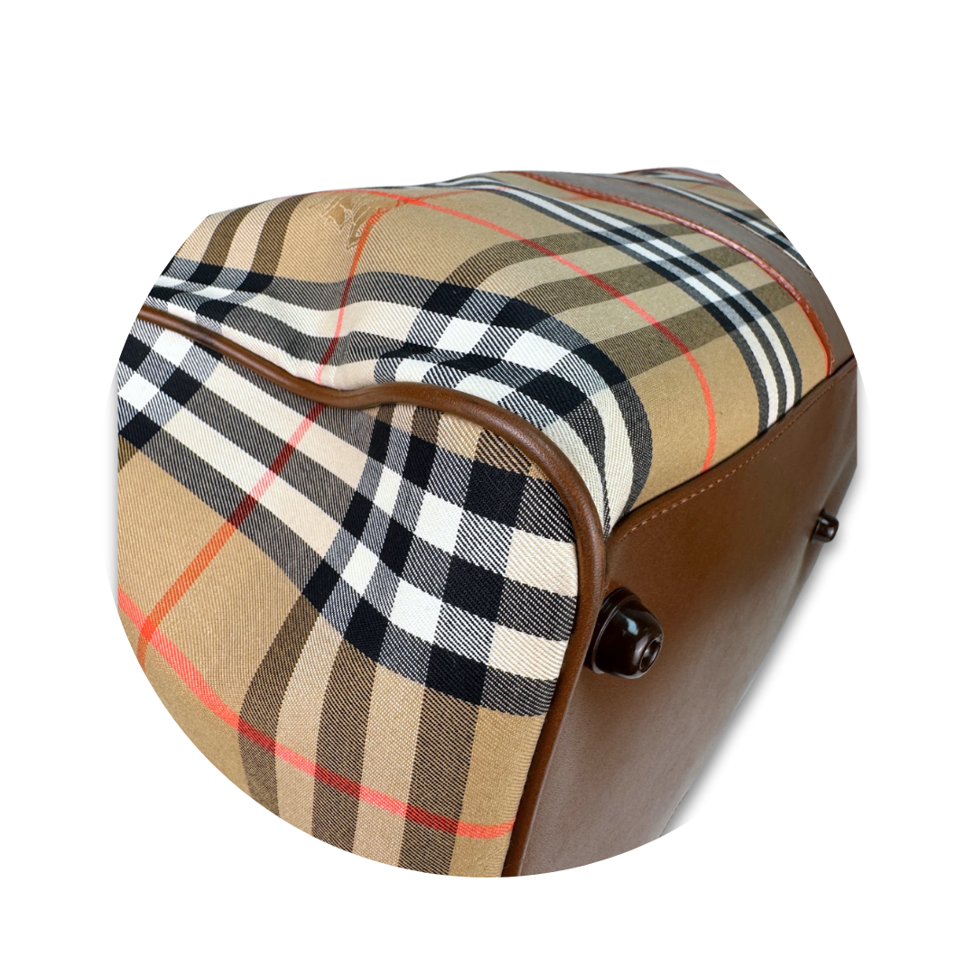 Burberry Check Travel Boston Bag