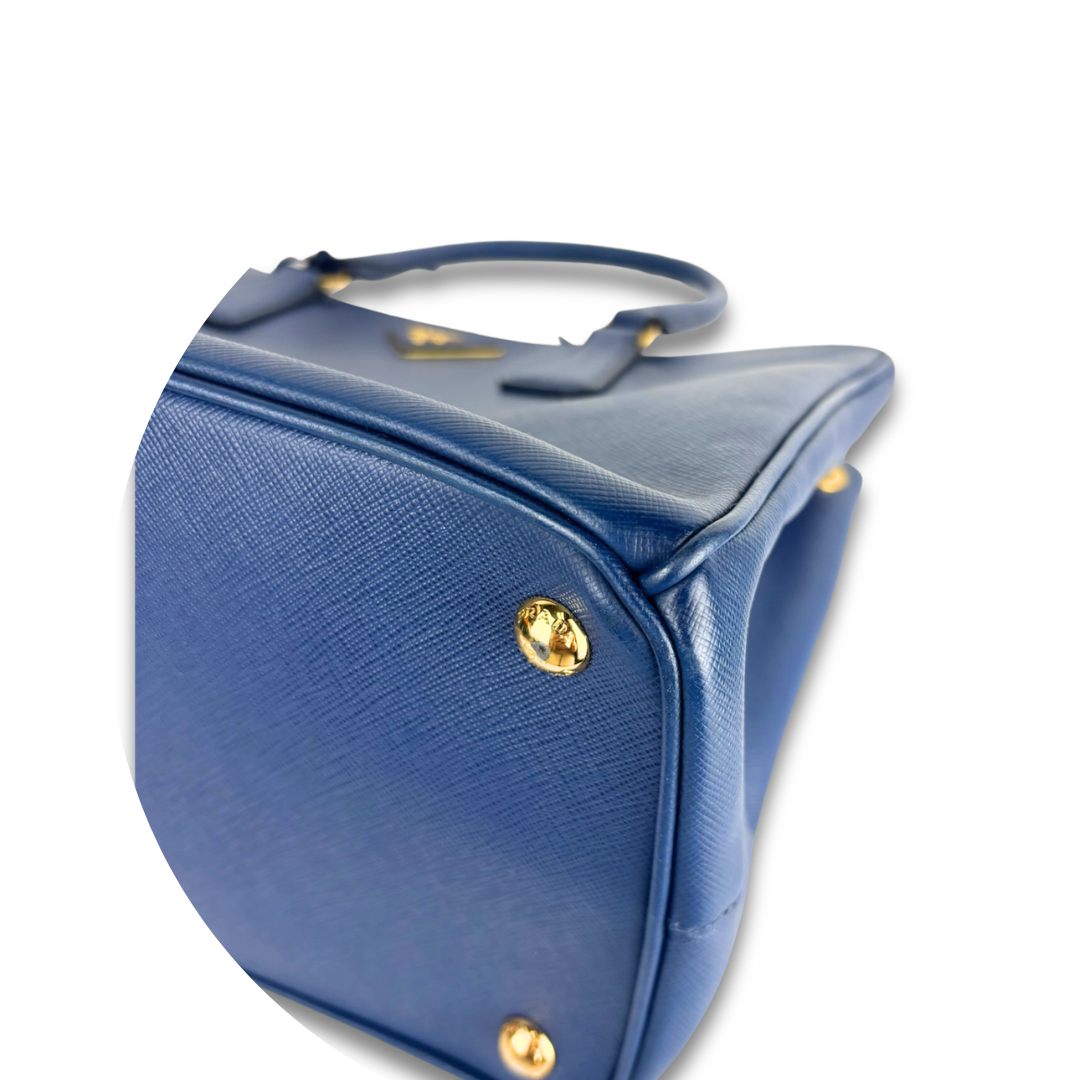 Prada Blue Medium Galleria Double Zip