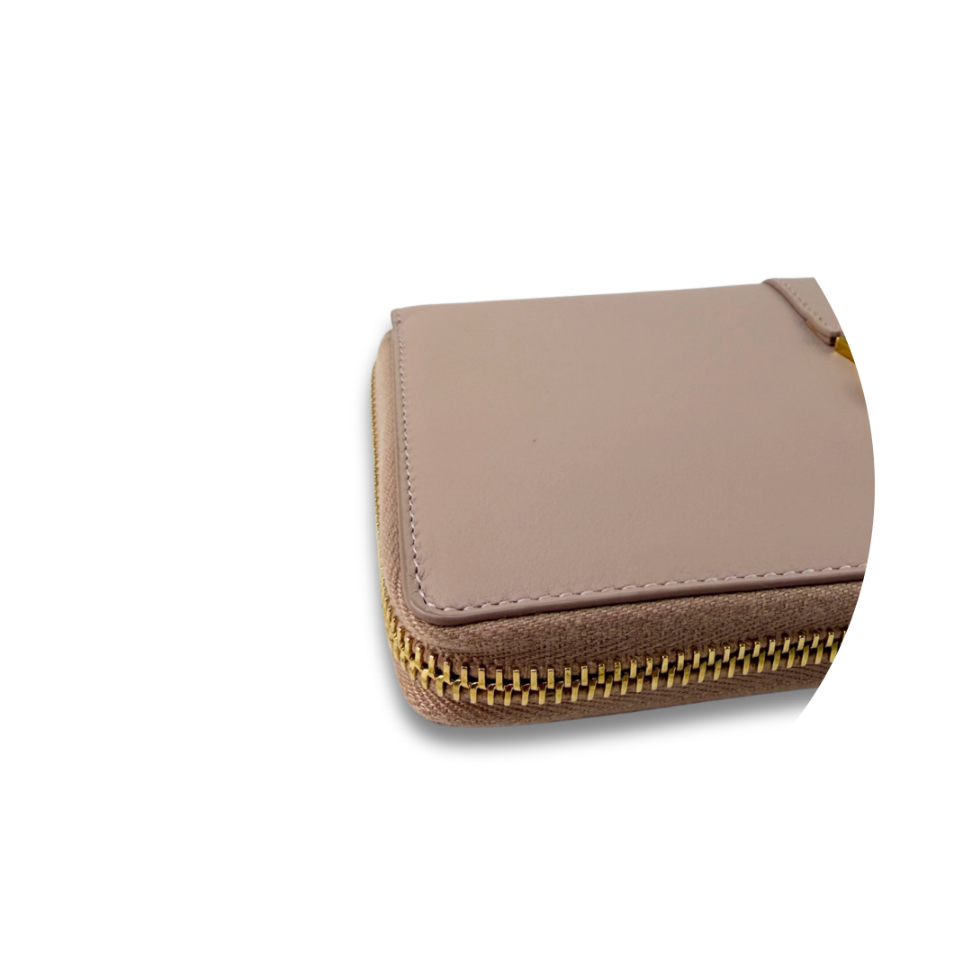 YSL Pink Zip Around Wallet
