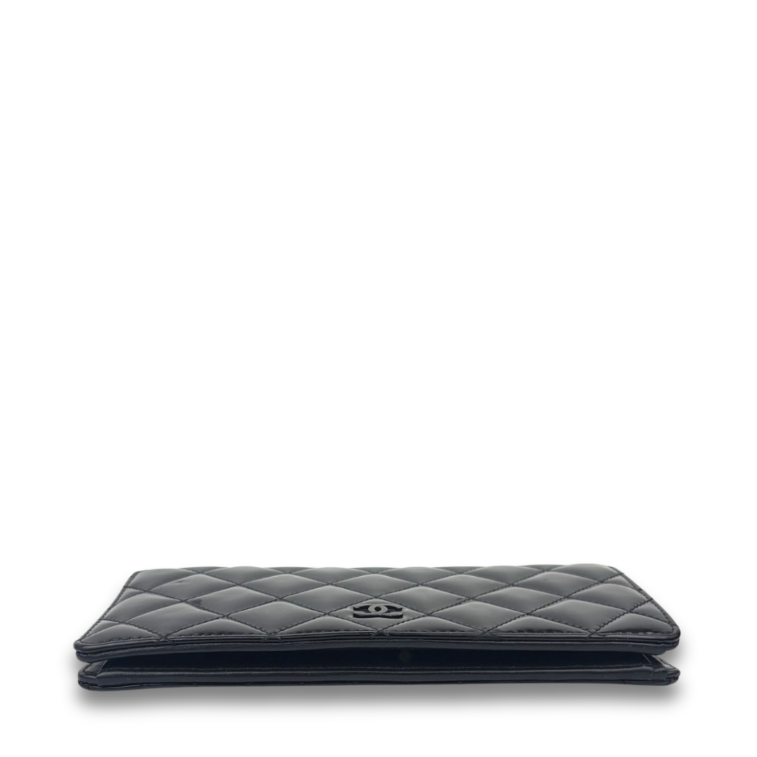 Chanel So Black Patent Bifold Wallet
