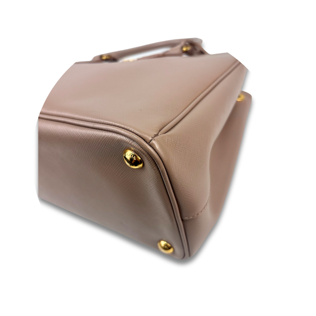 Prada Small Beige Double Zip Galleria