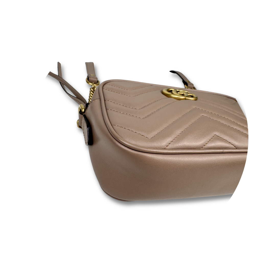 Gucci Dusty Rose Mini Marmont Camera Bag