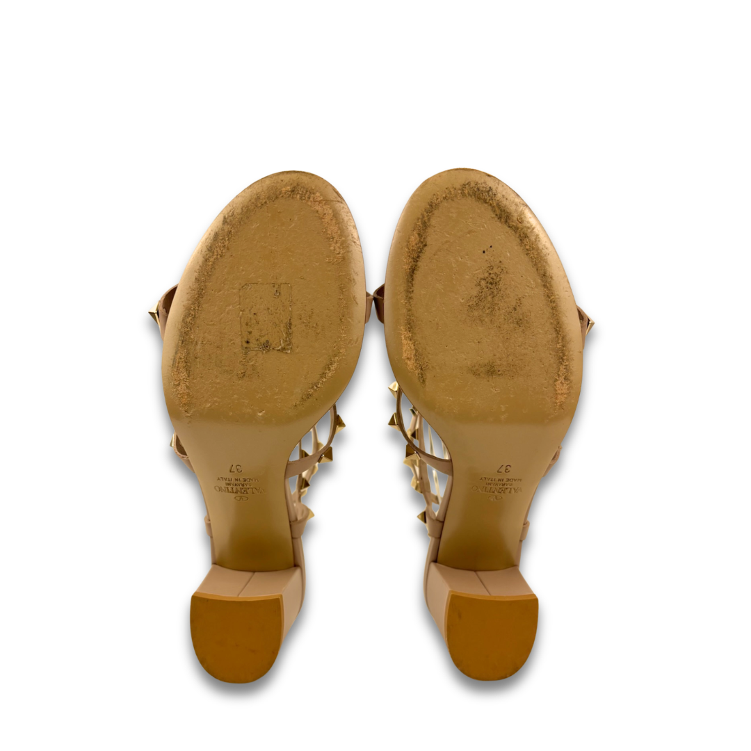 Valentino Rockstud Block Heel Sandals - Size 37