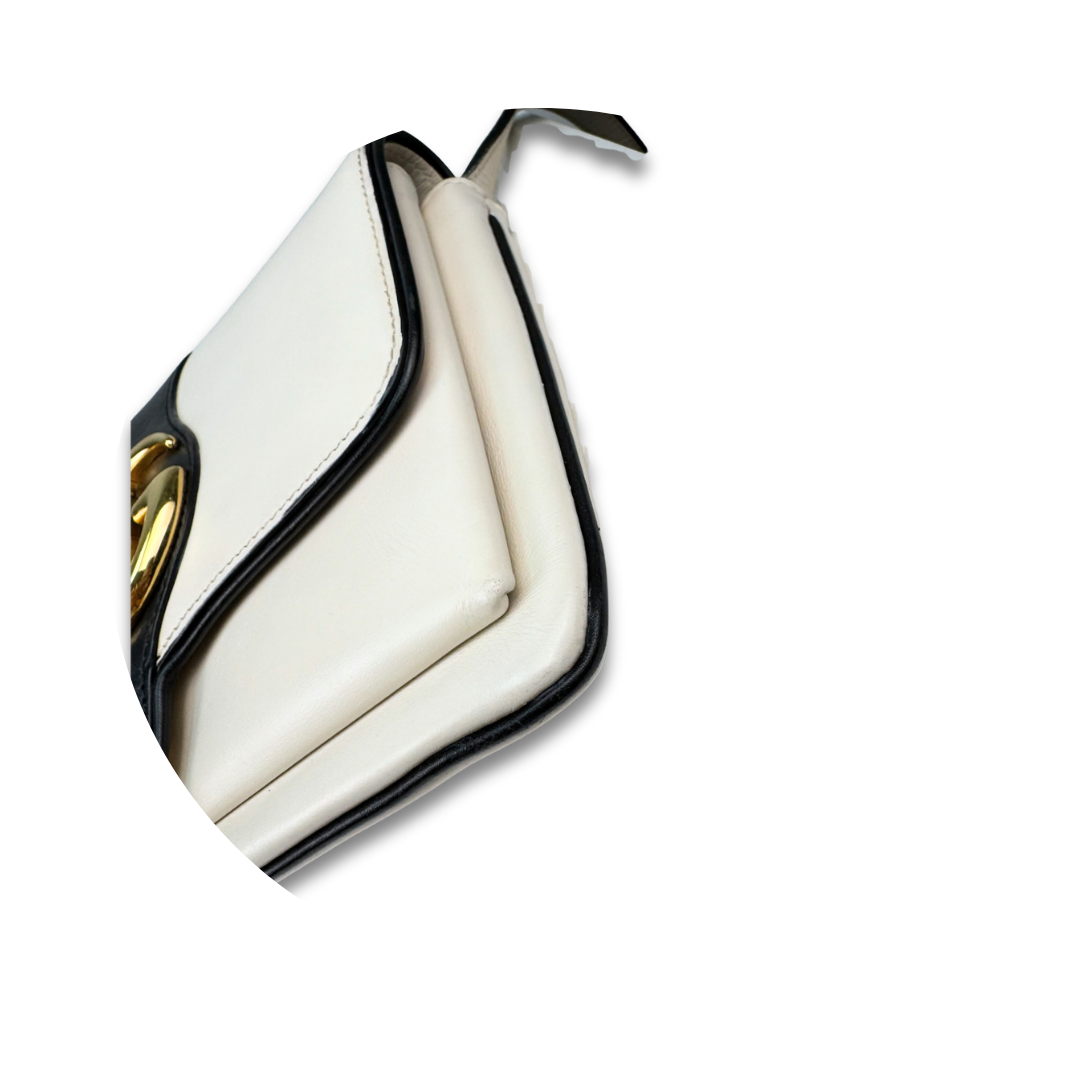 Gucci Black and White Arli Flap Bag