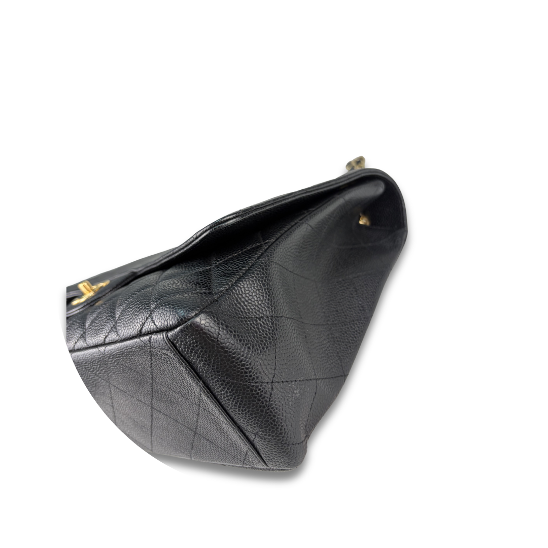 Chanel Black Caviar Maxi Single Flap