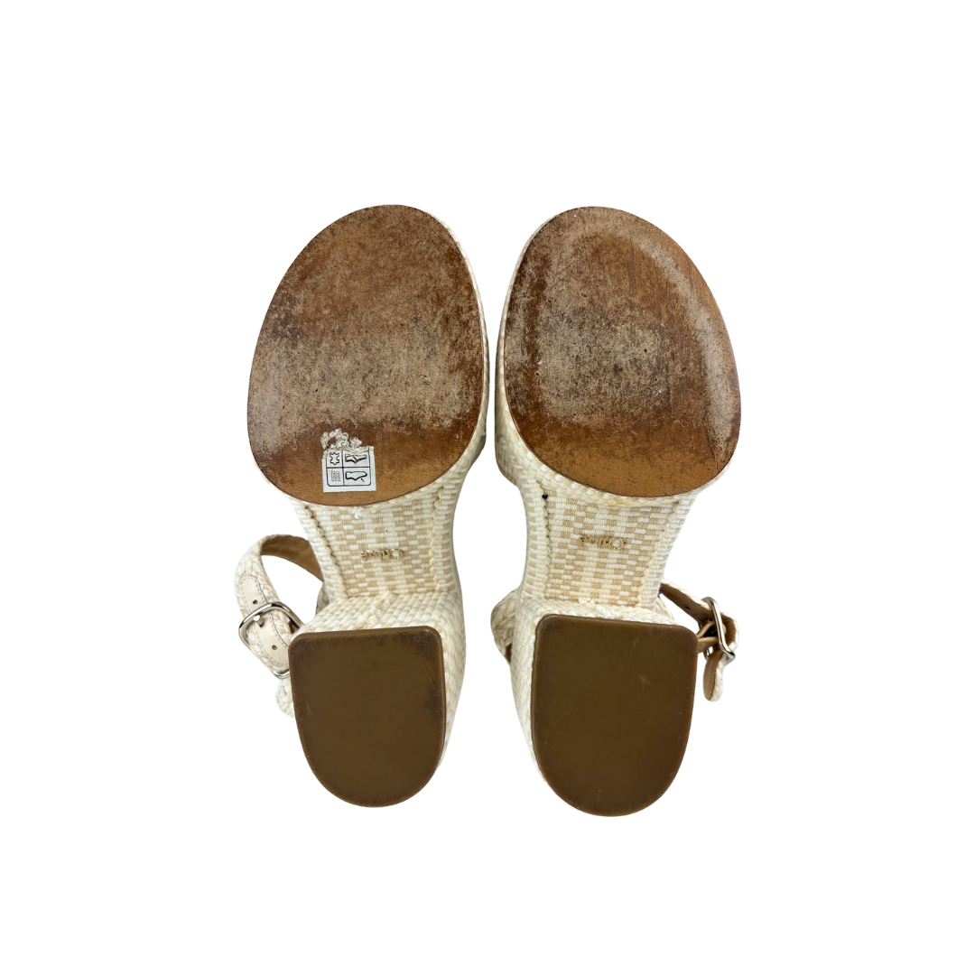 Chloe White Platform Sandals - Size 37