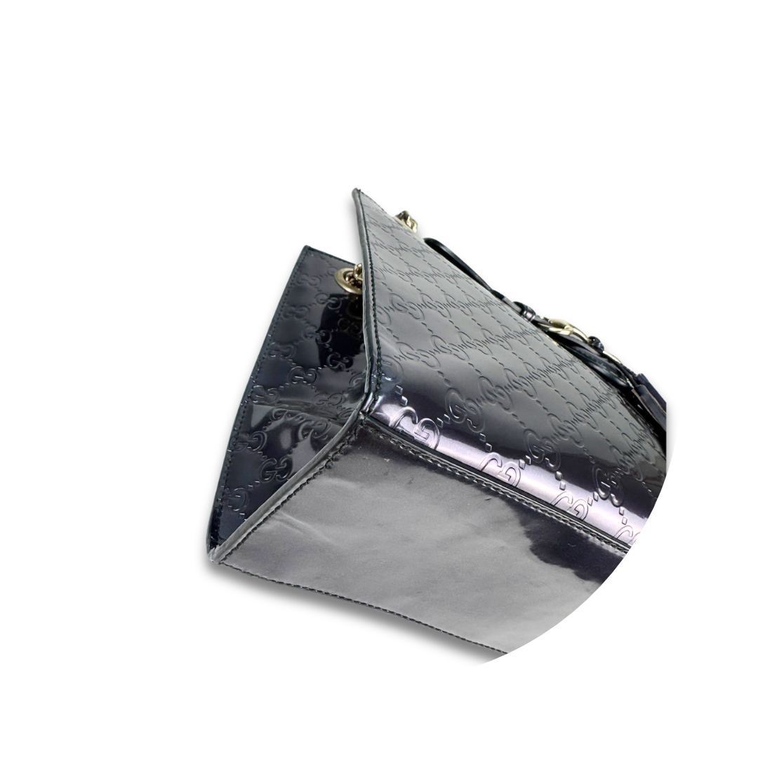 Gucci Guccissima Purple Patent Leather Emily