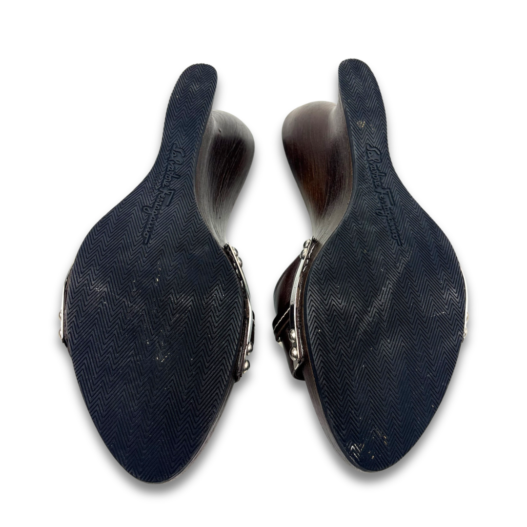 Ferragamo Dark Brown Wedges - Size 37.5