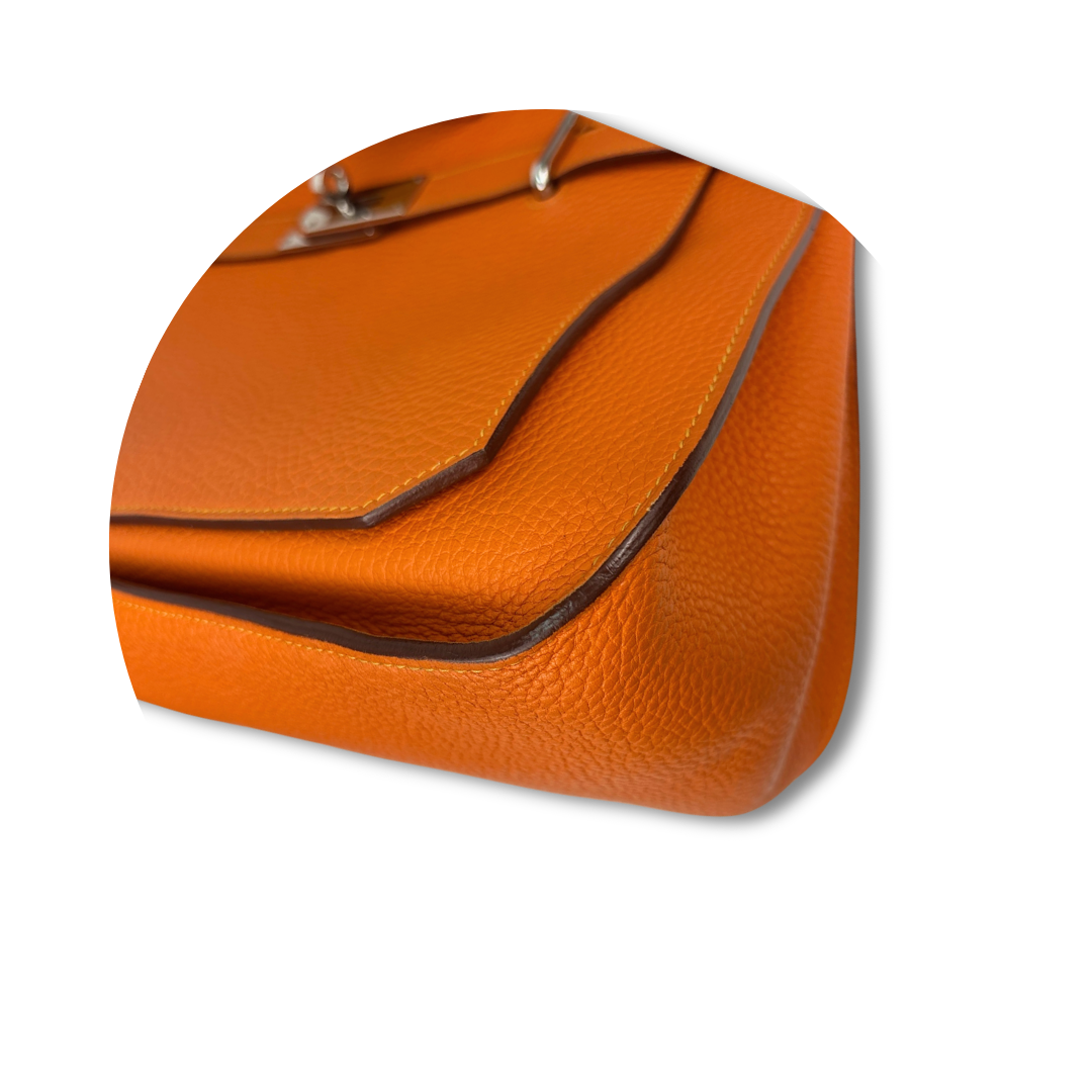 Hermès Clemence Jypsière 34 Orange Verso