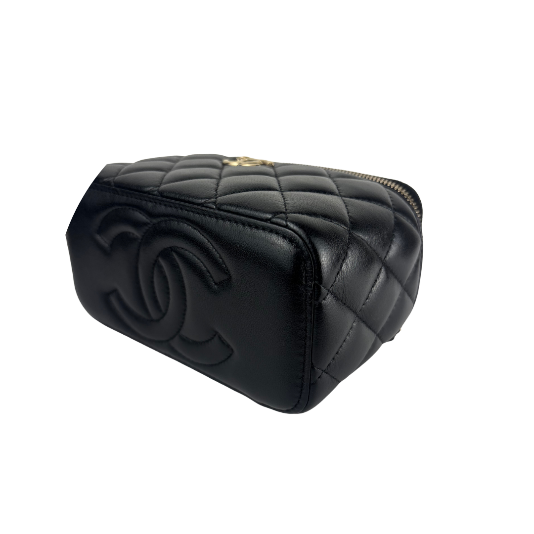 Chanel Black Top Handle Mini Vanity
