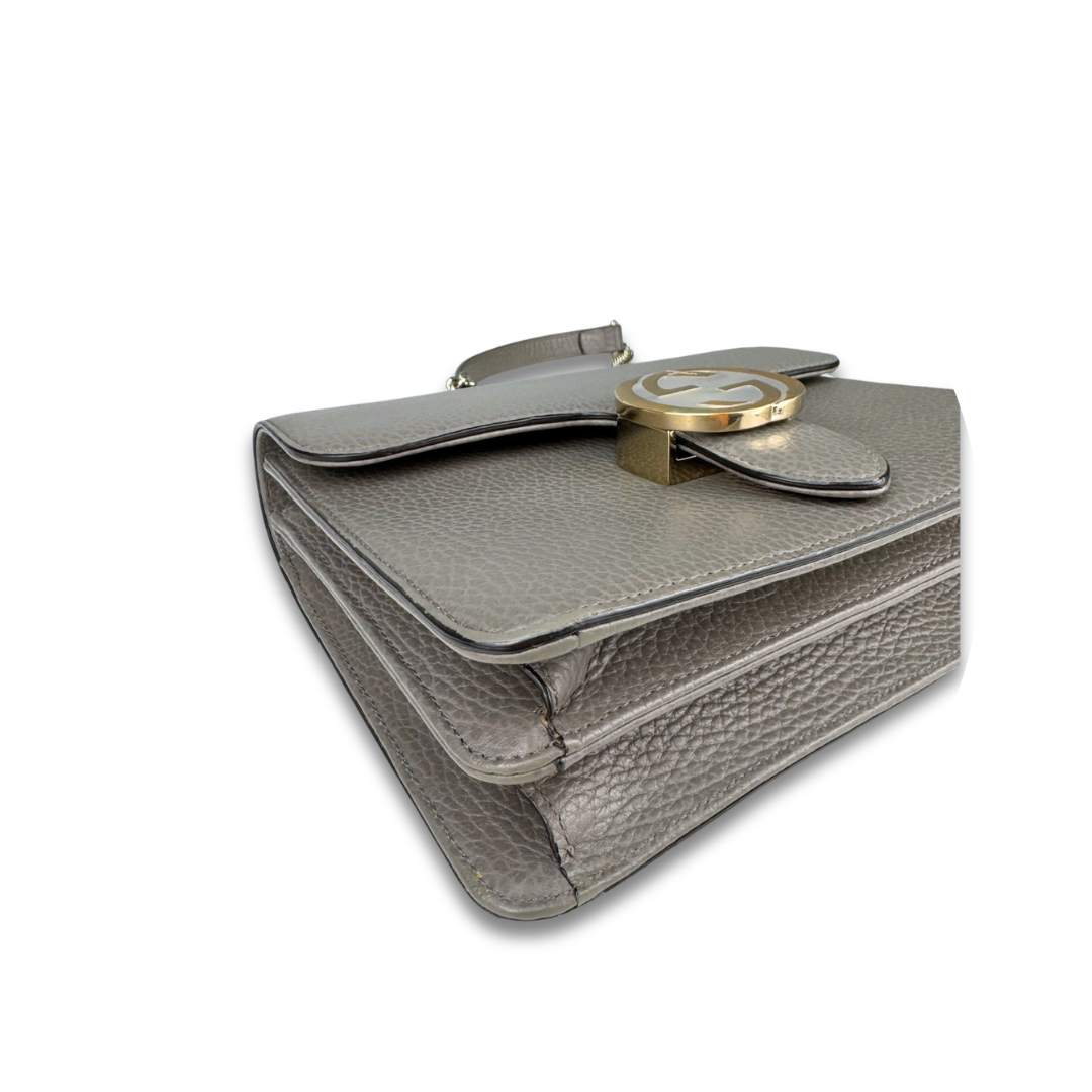 Gucci Grey Interlocking G Medium Shoulder Bag