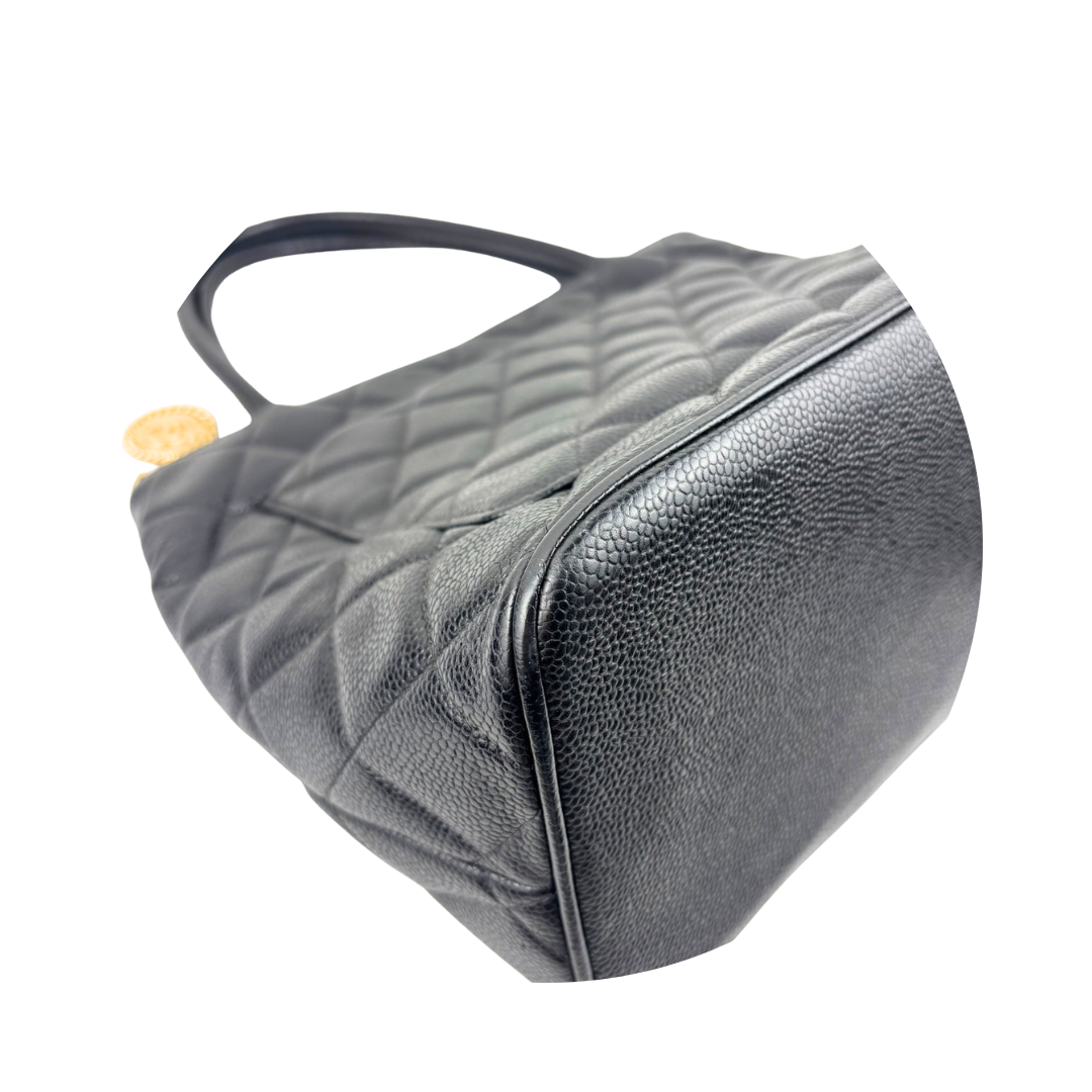 Chanel Black Caviar Medallion Tote GHW