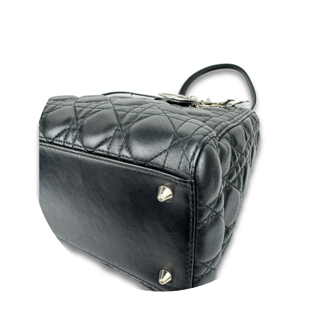 Dior Black Lambskin Medium Lady Dior