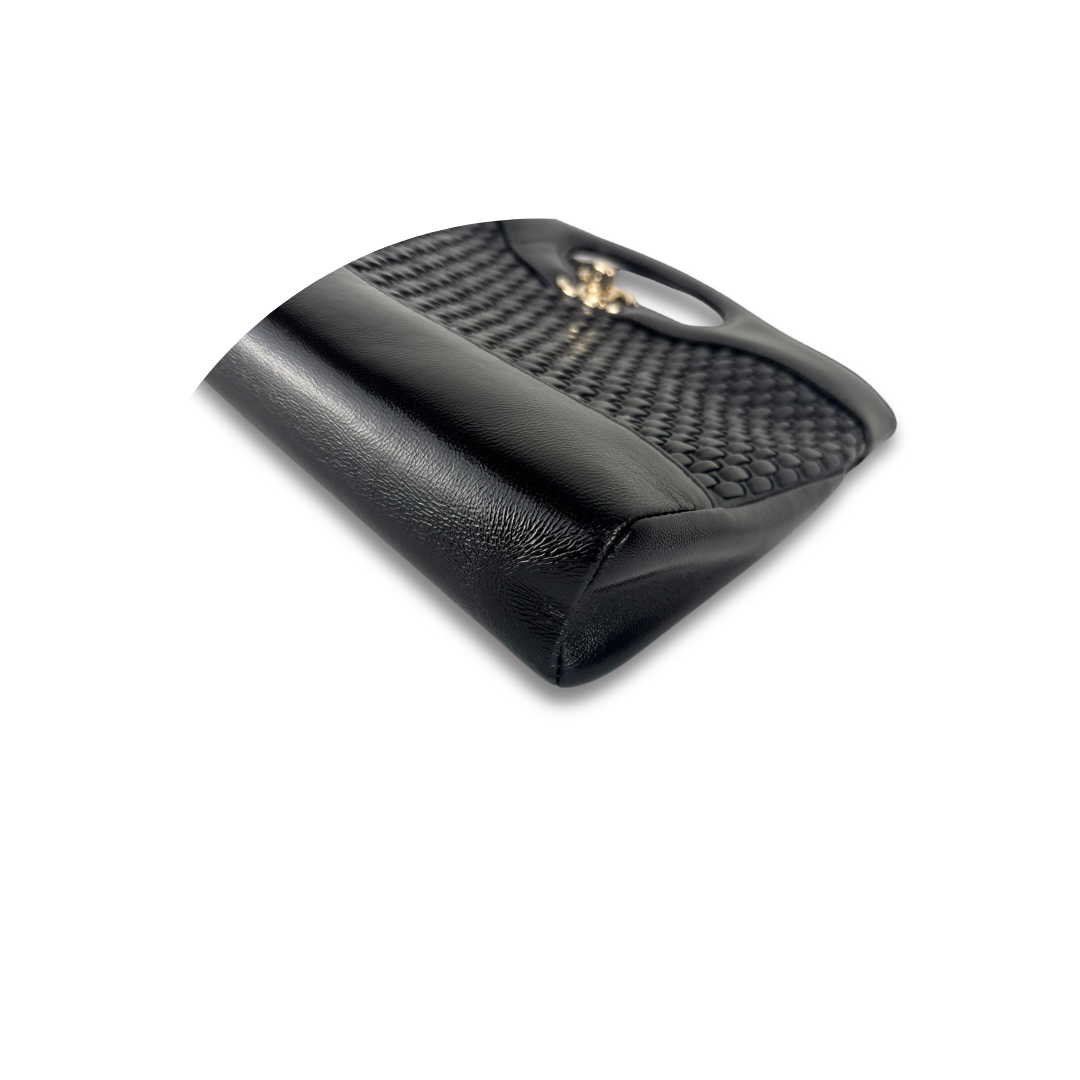 Chanel Black Woven Patent Mini 31 Shopping Bag