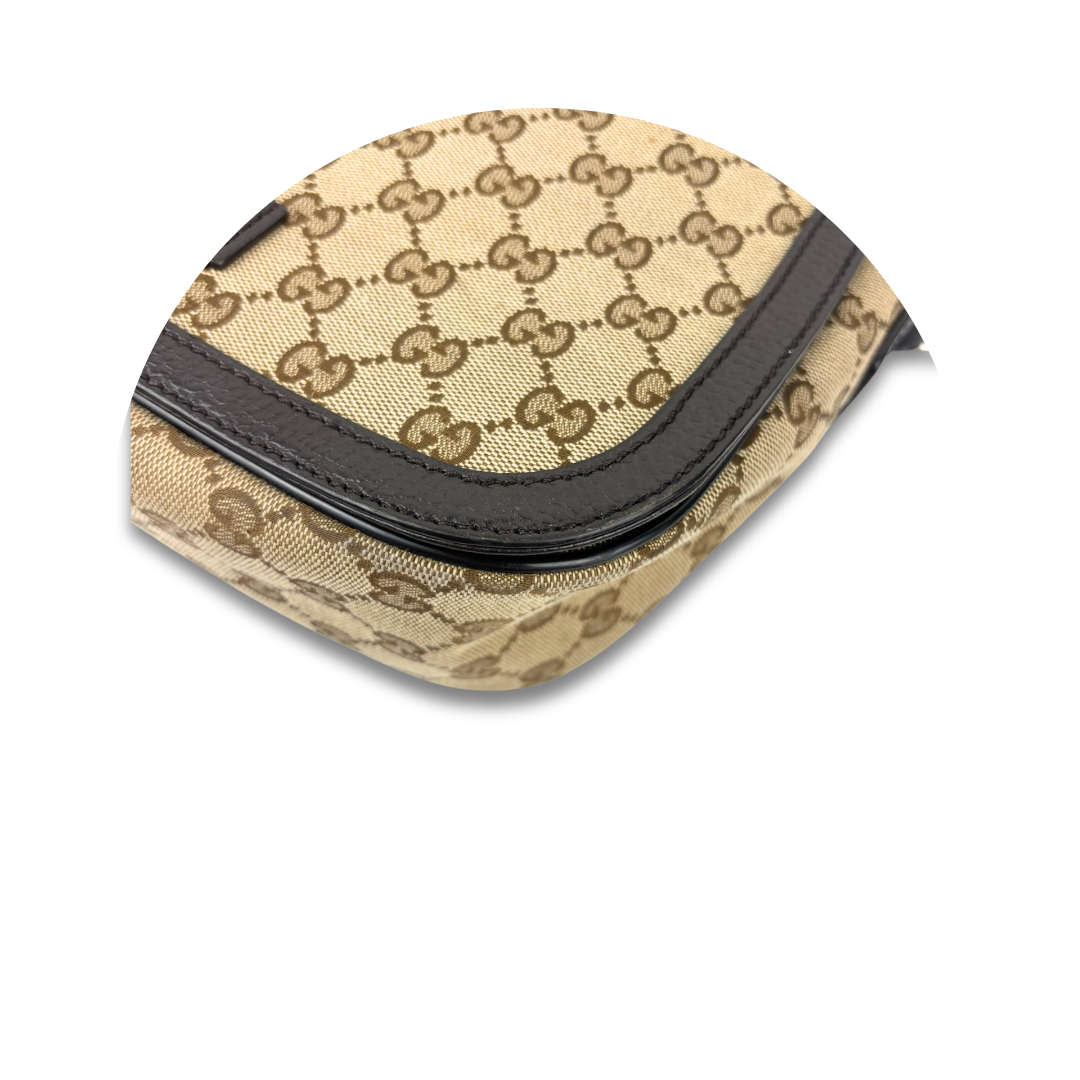 Gucci Brown Original GG Canvas Magnetic Flap Messenger
