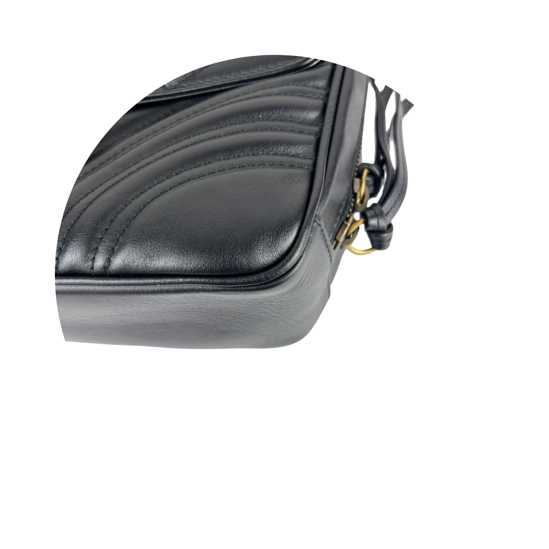 Gucci Black Marmont Medium Top Handle Messenger