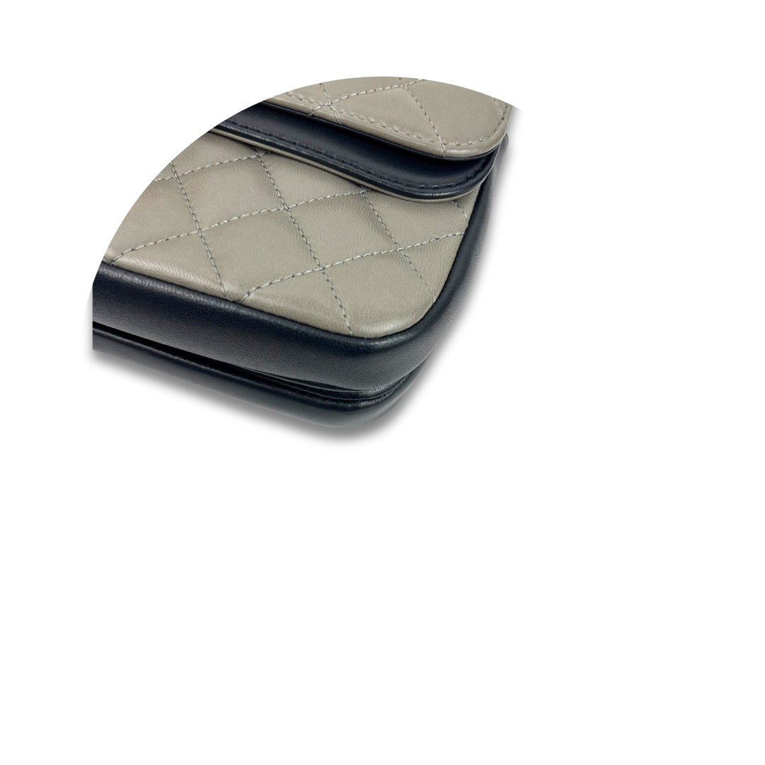 Chanel Quilted Small Grey CC Chic Flap Bag