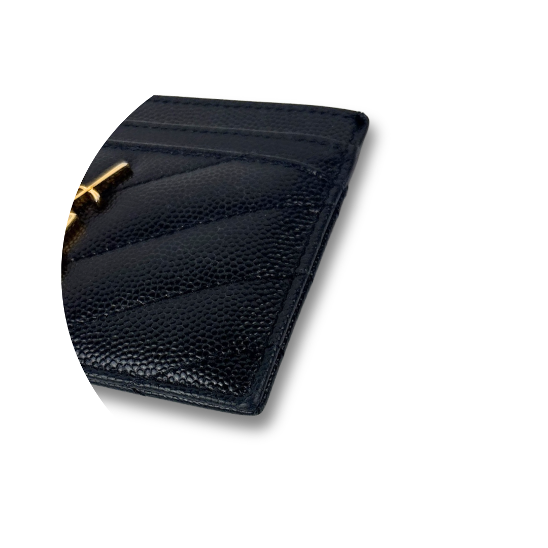 YSL Cassandre Black Grained Card Case