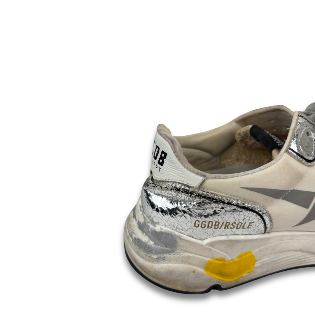 Golden Goose Running Sole White & Silver Sneaker - Size 38