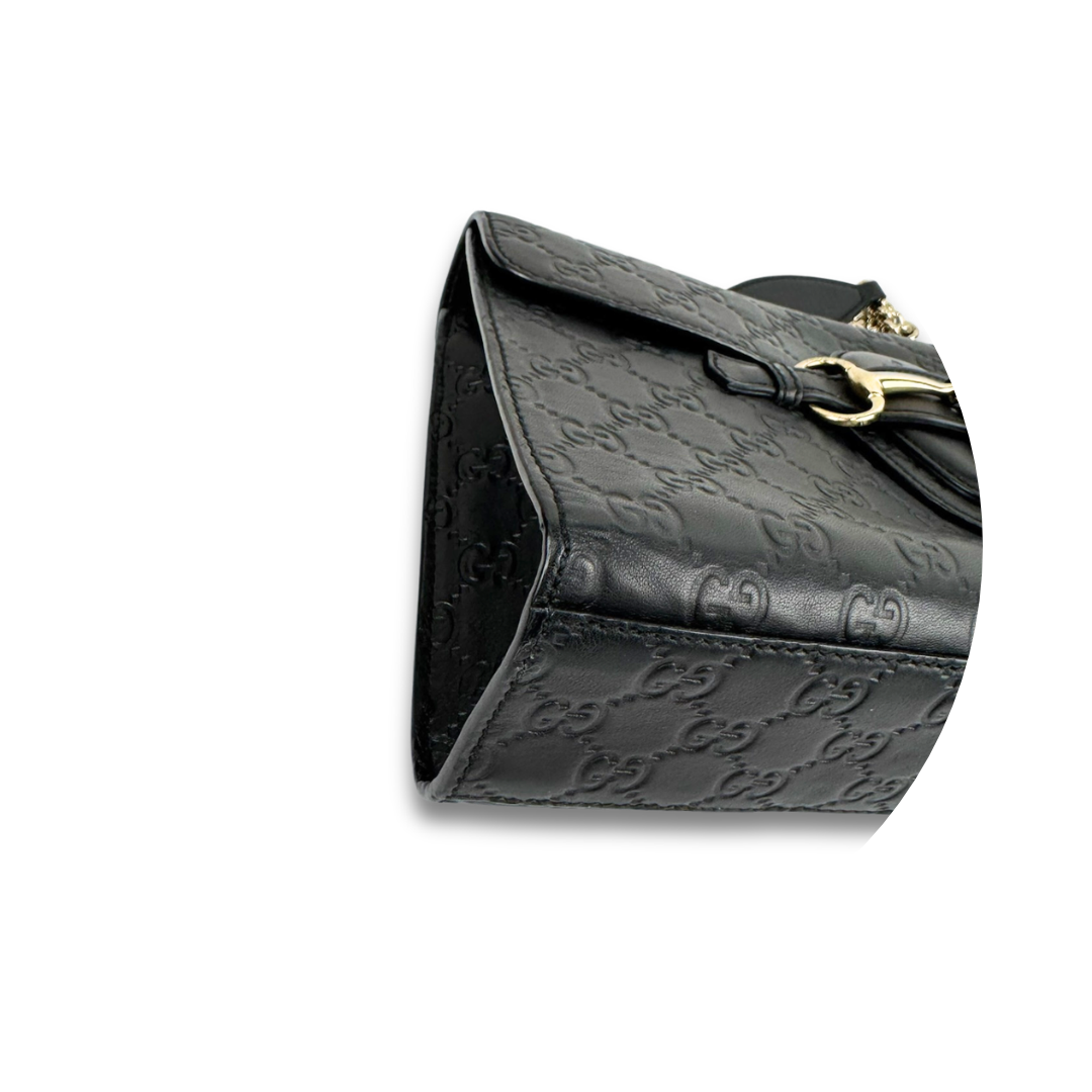 Gucci Black Guccissima Emily Shoulder Bag