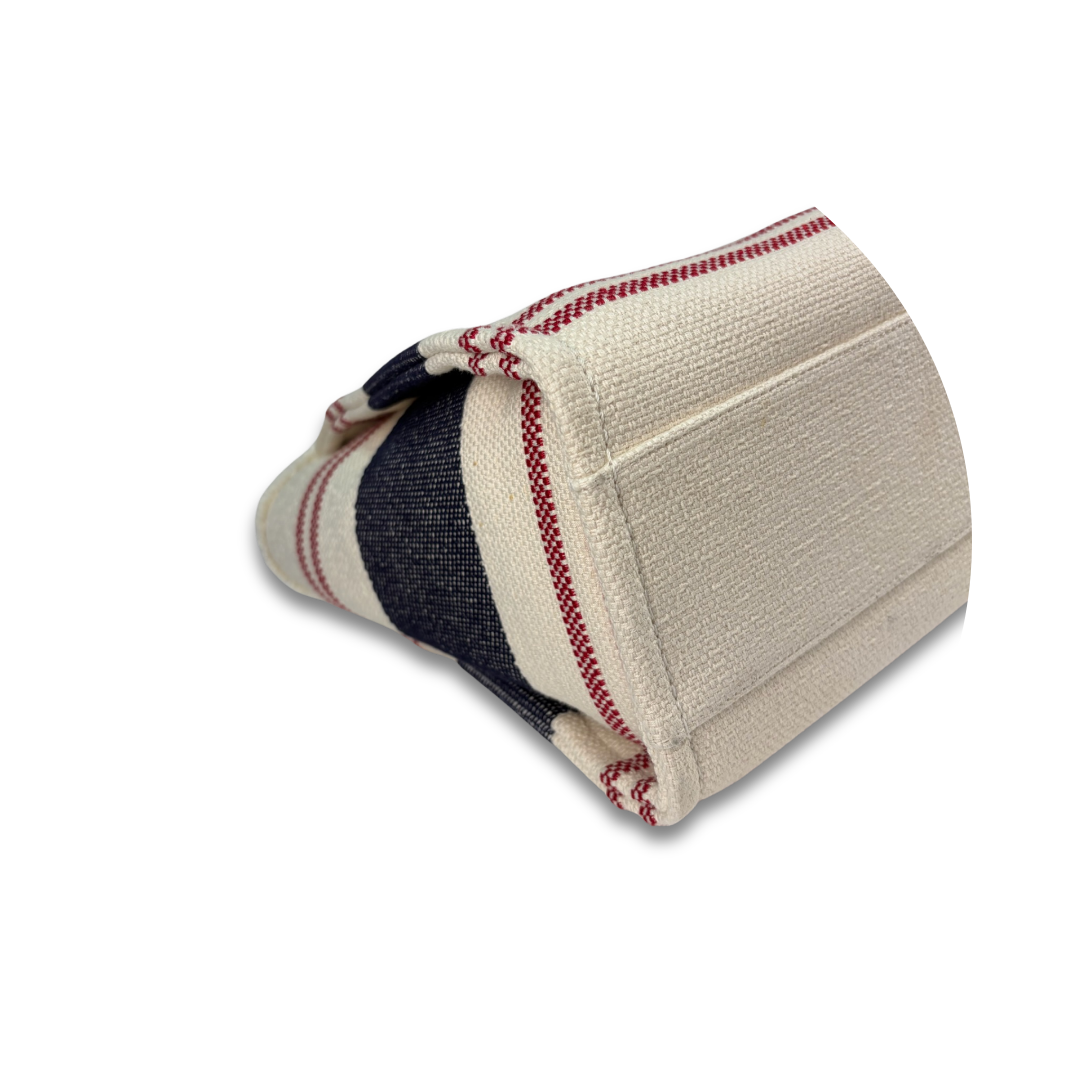 Chanel Striped Canvas Medium Deauville Tote