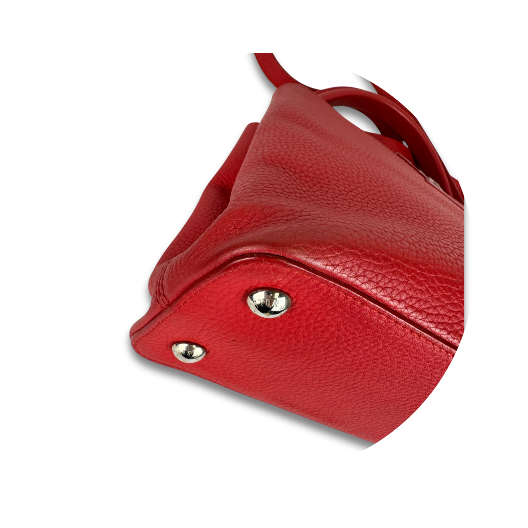 Louis Vuitton Red Taurillon Capucines PM