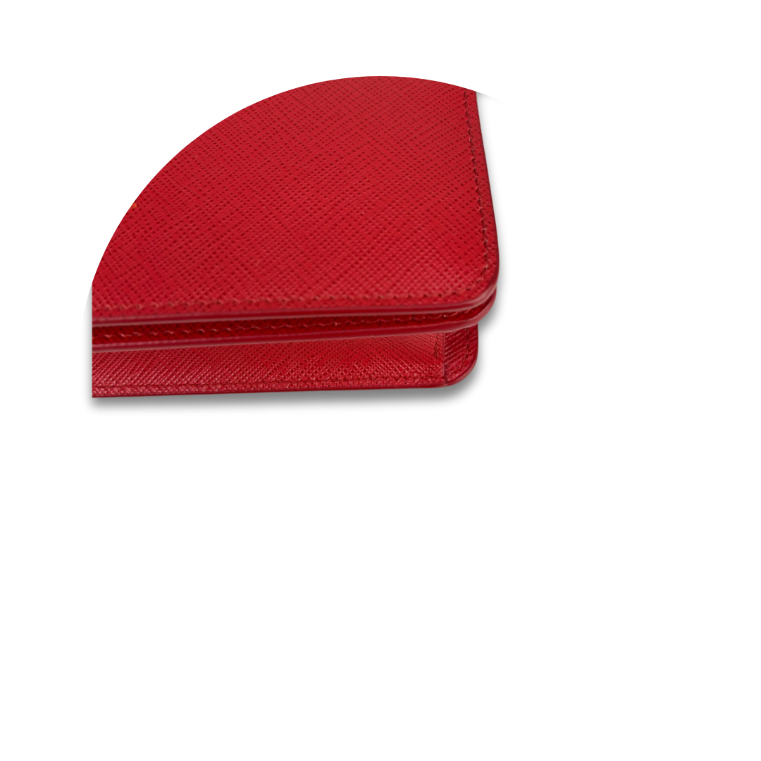 Prada Red Saffiano Wallet on Chain