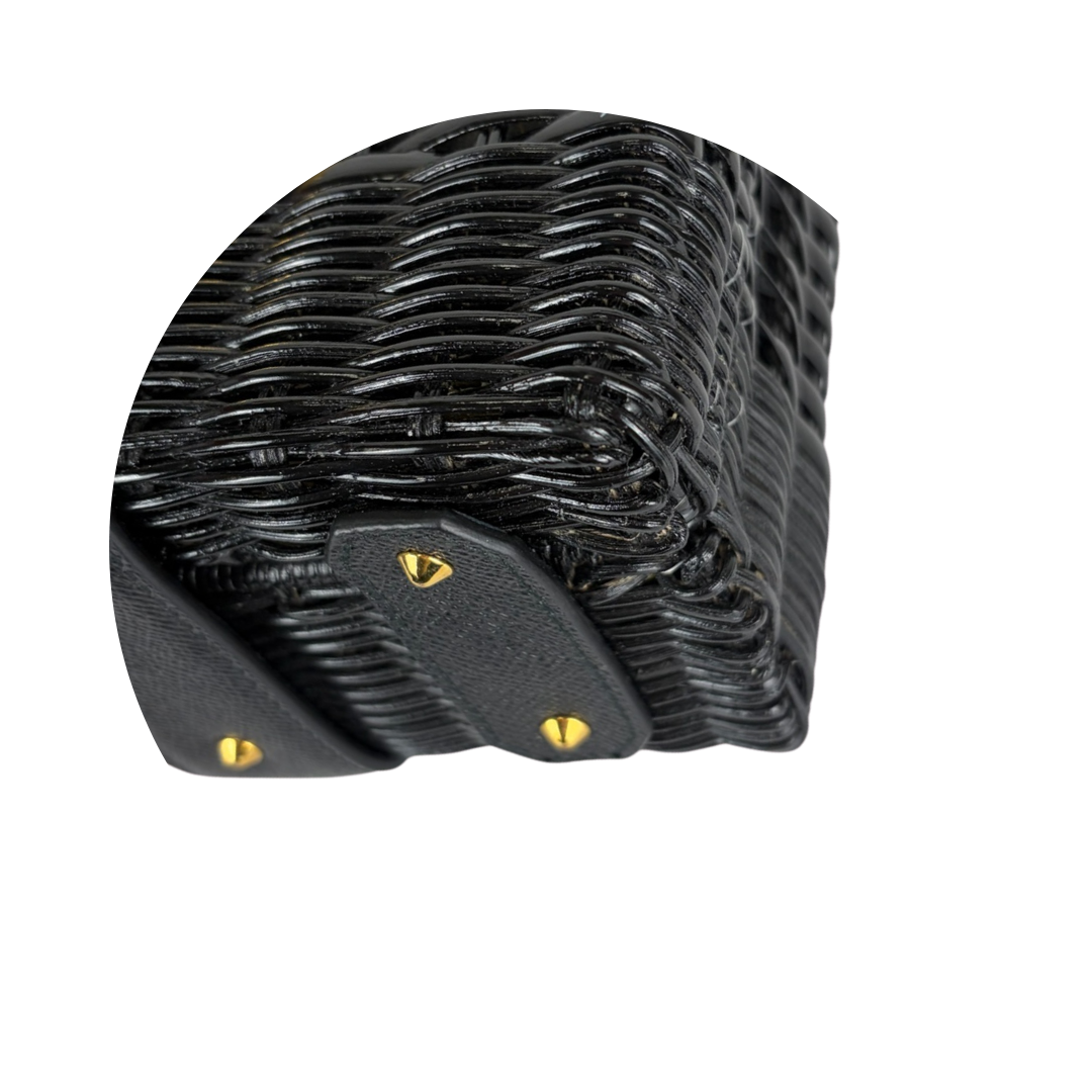 Mark Cross Harley Rattan Wicker Top Handle